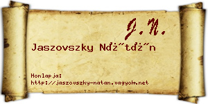 Jaszovszky Nátán névjegykártya